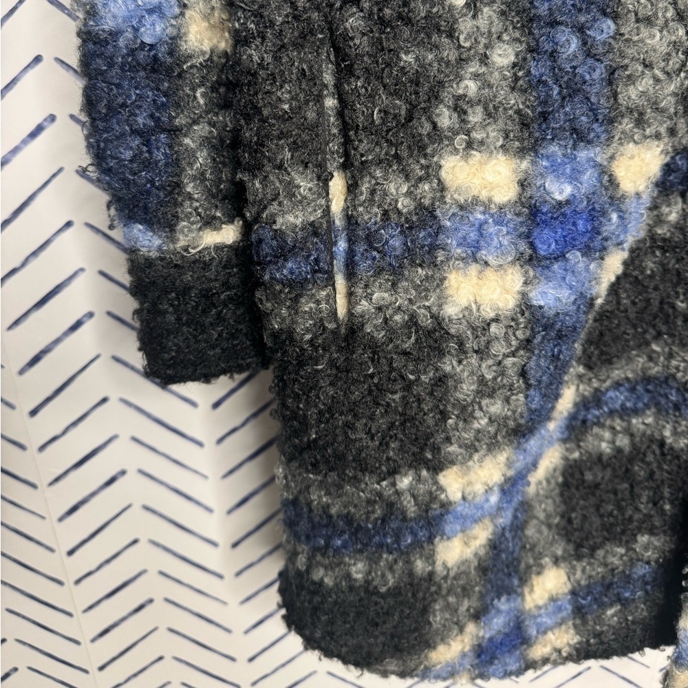 NWOT Anthropologie RD Style Eva Blue Black Plaid Boucle Shirt Jacket Size Small - Picture 8 of 14